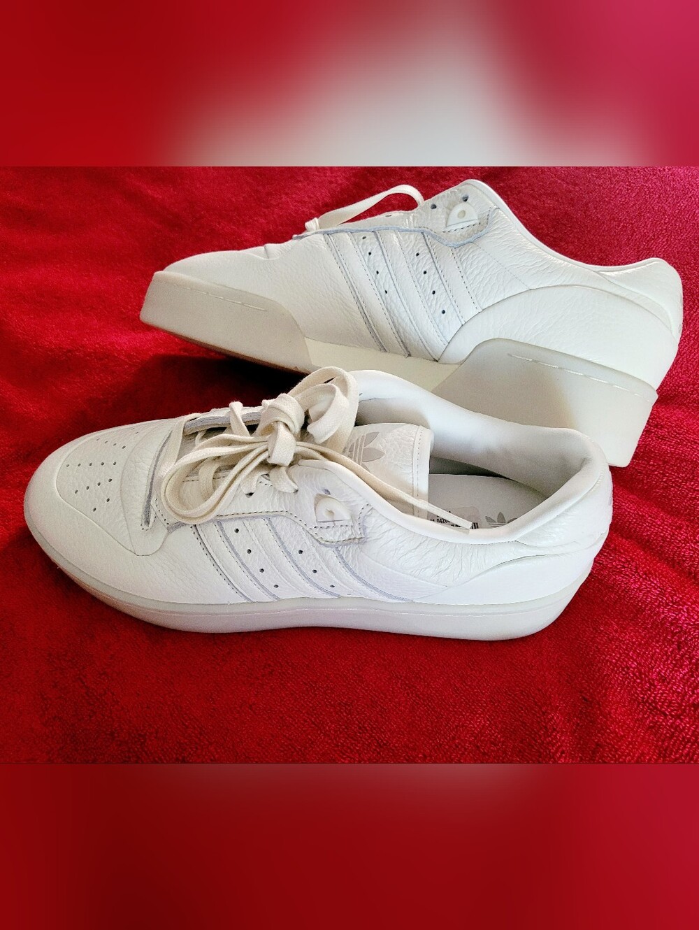 Adidas Mens Rivalry Lux Low Lace Up Sneakers Shoes Casual - White - 10.5